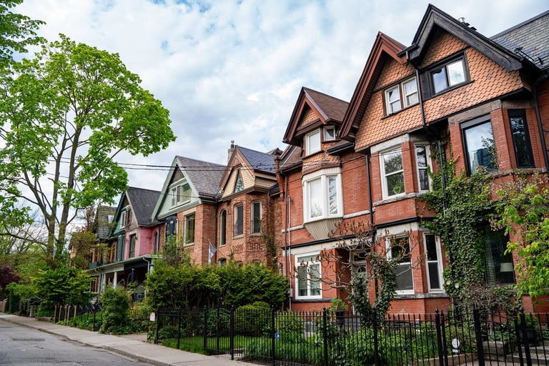 Historic Victorian houses in neighborhood